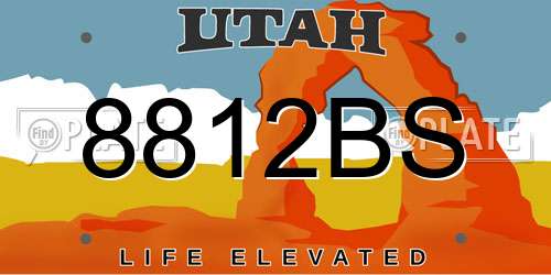 8812BS Utah License Plate