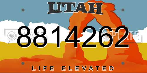 8814262 Utah License Plate