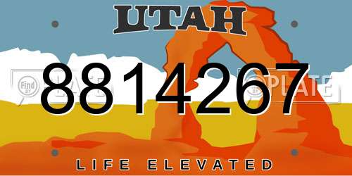 8814267 Utah License Plate