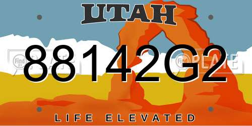 88142G2 Utah License Plate