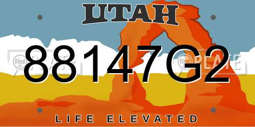 88147G2 Utah License Plate