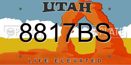 8817BS Utah License Plate