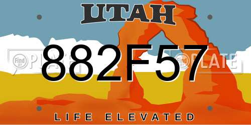 882F57 Utah License Plate