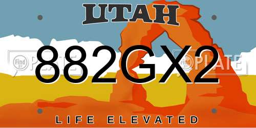 882GX2 Utah License Plate