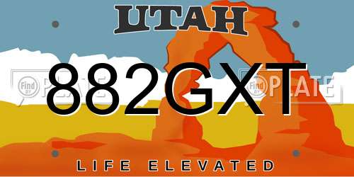 882GXT Utah License Plate