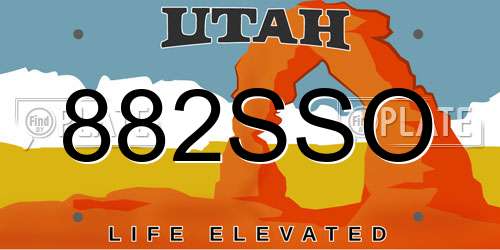 882SSO Utah License Plate