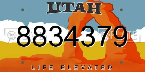 8834379 Utah License Plate