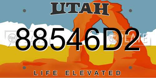 88546D2 Utah License Plate