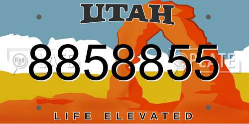 8858855 Utah License Plate