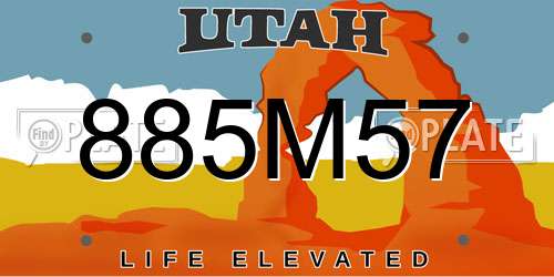 885M57 Utah License Plate