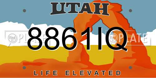 8861IQ Utah License Plate