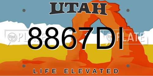 8867DI Utah License Plate