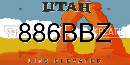 886BBZ Utah License Plate