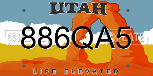 886QA5 Utah License Plate