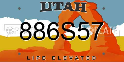 886S57 Utah License Plate