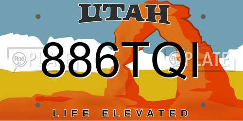 886TQI Utah License Plate