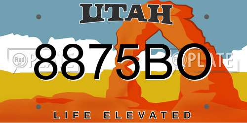 8875BO Utah License Plate