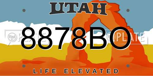 8878BO Utah License Plate