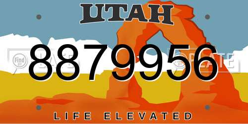 8879956 Utah License Plate