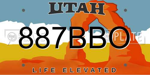 887BBO Utah License Plate