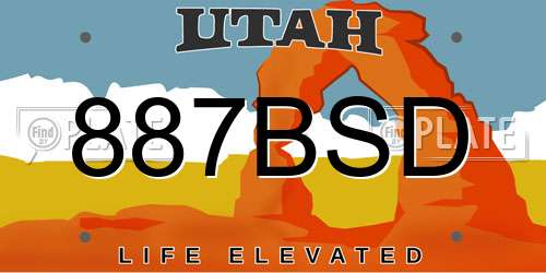 887BSD Utah License Plate