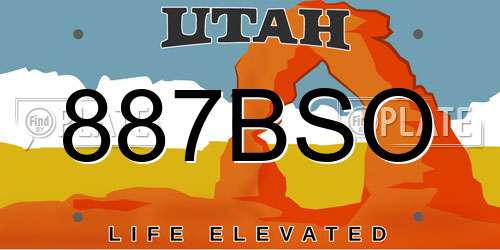 887BSO Utah License Plate