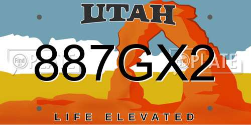 887GX2 Utah License Plate