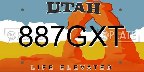 887GXT Utah License Plate
