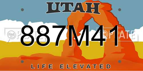 887M41 Utah License Plate