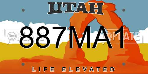 887MA1 Utah License Plate