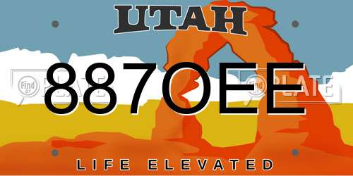 887OEE Utah License Plate