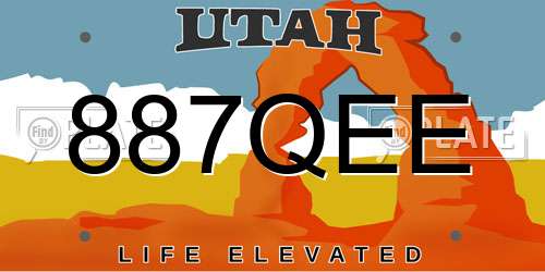 887QEE Utah License Plate
