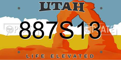887S13 Utah License Plate