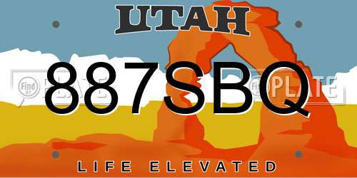 887SBQ Utah License Plate
