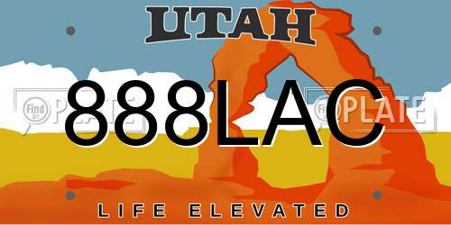 888LAC Utah License Plate