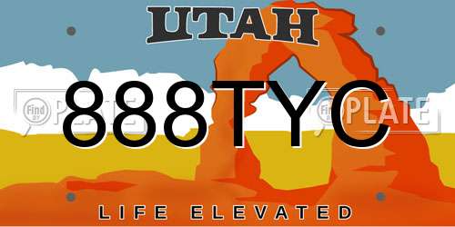 888TYC Utah License Plate