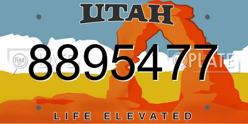 8895477 Utah License Plate