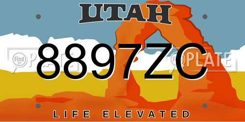 8897ZC Utah License Plate