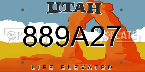 889A27 Utah License Plate