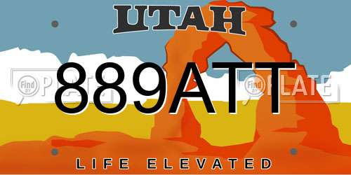 889ATT Utah License Plate