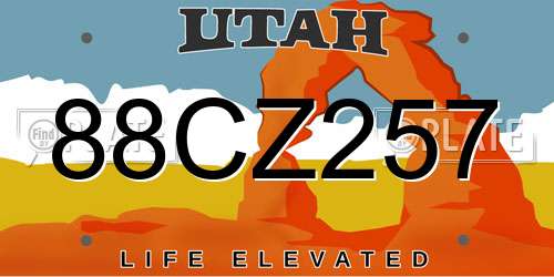 88CZ257 Utah License Plate