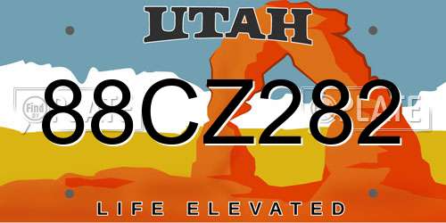 88CZ282 Utah License Plate