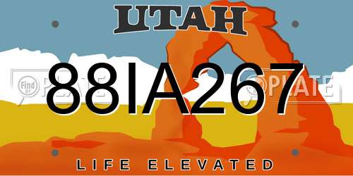 88IA267 Utah License Plate