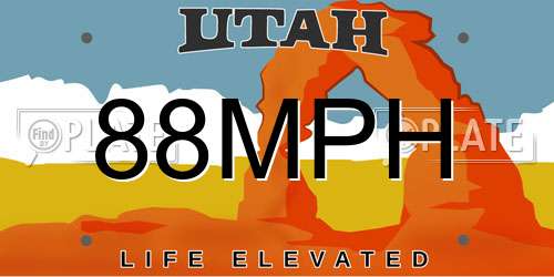 88MPH Utah License Plate