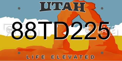 88TD225 Utah License Plate