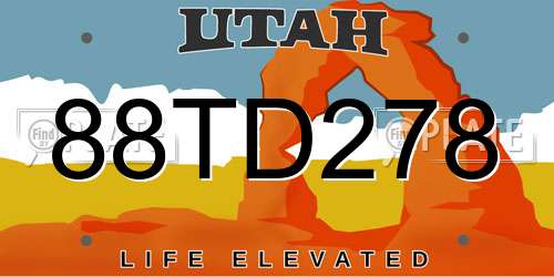 88TD278 Utah License Plate