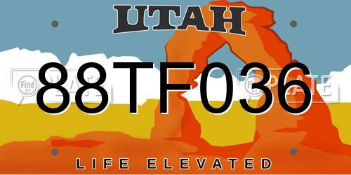 88TF036 Utah License Plate
