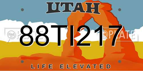 88TI217 Utah License Plate