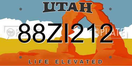 88ZI212 Utah License Plate