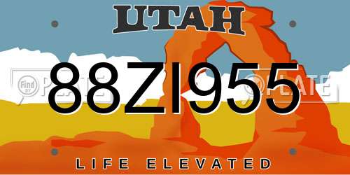 88ZI955 Utah License Plate